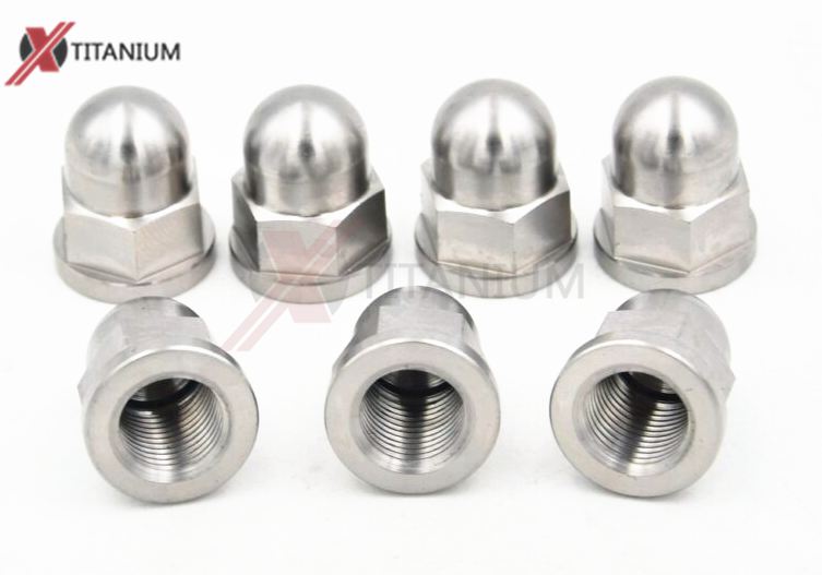 Left Threaded M10X1.0mm Titanium Dome Nuts